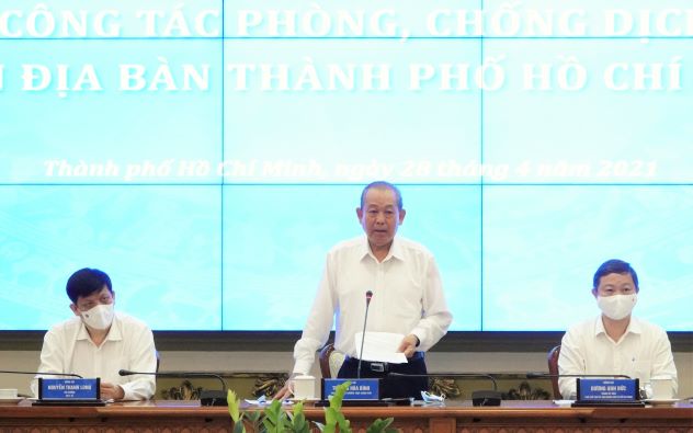 Phó Thủ tướng Thường trực Trương Hòa Bình phát biểu tại buổi kiểm tra.